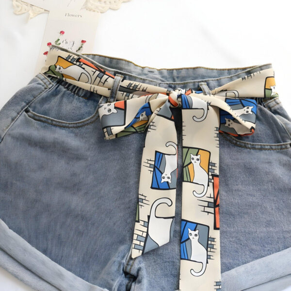 Ceinture foulard motifs chats