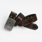 Ceinture en cuir pleine fleur