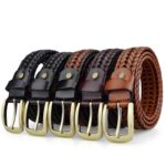 ceinture cuir tressée élégante