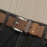 Ceinture en cuir marron vintage