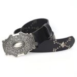 ceinture Western en cuir noir