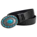 ceinture cuir turquoise lady